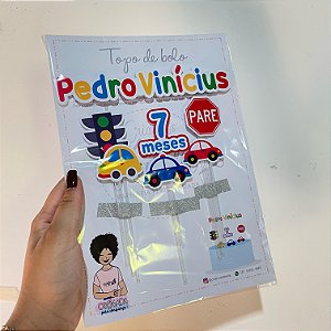 Topo de bolo carrinho personalizado