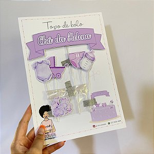 Topo de bolo chá de bebê personalizado