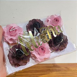 Topo floral marsala e rosa com dourado