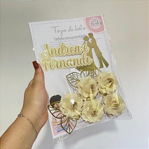 Topo de bolo casamento personalizados