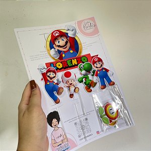 Topo de bolo super mario personalizado