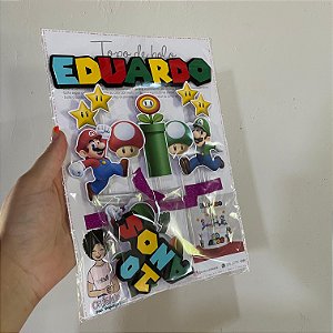 Topo de bolo super mario personalizado mesclo