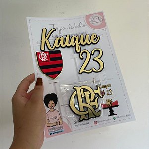 Topo de bolo flamengo personalizado