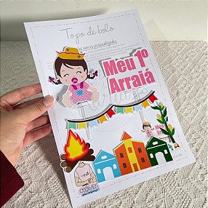 Topo de bolo arraiá infantil personalizado