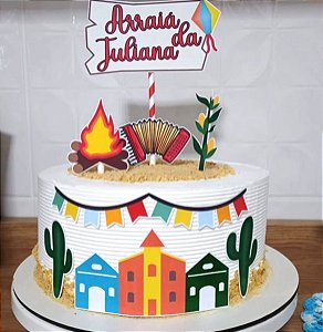 Topo de bolo arraiá personalizado