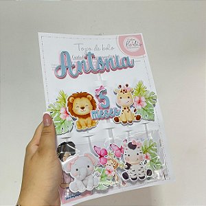 Topo de bolo safari personalizado