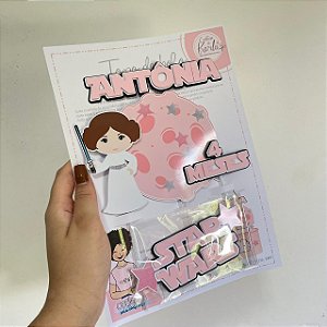 Topo de bolo princesa Leia star wars personalizado