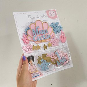 Topo de bolo fundo do mar personalizado