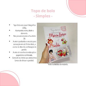 Topo de bolo SIMPLES personalizado - ESCOLHA O TEMA