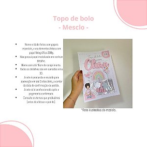 Topo de bolo MESCLO personalizado - ESCOLHA O TEMA