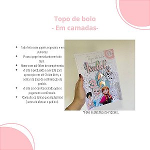 Topo de bolo EM CAMADAS personalizado - ESCOLHA O TEMA