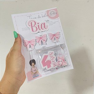 Topo de bolo laço personalizado