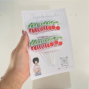 Topo de docinho cerejinha - 10 unidades