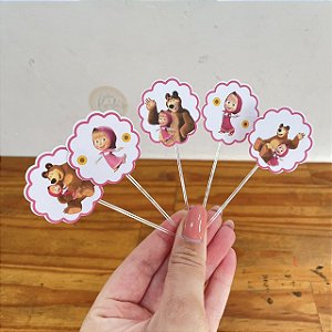 Topo de docinho masha e o urso - 10 unidades