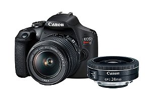 Combo Câmera EOS T7+ com Lente EF-S 18-55mm + EF-S 24mm f/2.8 STM
