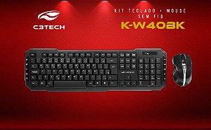 Teclado e Mouse Sem fio K - W40