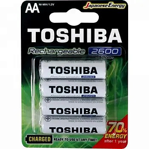 Pilhas Recarregaveis TOSHIBA AA 4un
