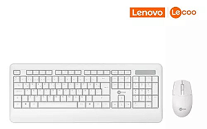 Teclado e Mouse Sem Fio Lecoo - Kw202 Branco