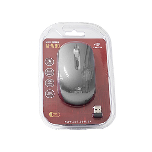 Mouse Sem Fio Recarregável M-W80GY Cinza C3Tech