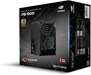 Fonte 500w C3Tech ATX Gamer PS-500BK Preto