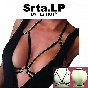 Top elástico com argola metais dourados