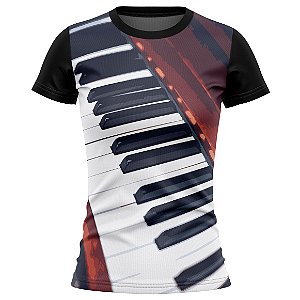 Camiseta Baby Look Filtro UV Piano MD01