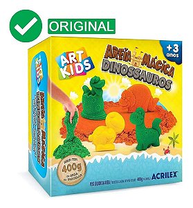 Kit Areia Mágica Dinossauros 400g Art Kids