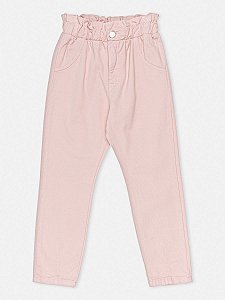 Calça em Sarja Chochard Rosa Momi