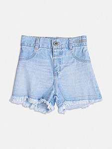 Shorts Jeans Com Botão de Strass H4679 Momi