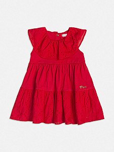 Vestido Marias Bordado Inglês Vermelho Momi Baby C1864