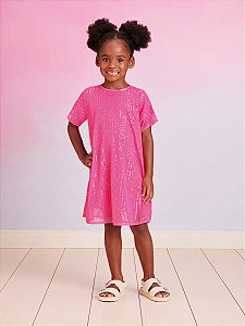 Vestido de Paetes Pink Momi J5186
