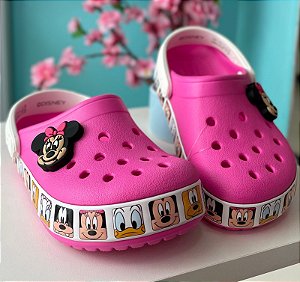 Sandália Crocs Fun Lab Minnie Mouse Band Clog Infanto Juvenil Electric Pink