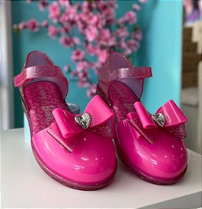 Mini Melissa Amy + Barbie Infantil Rosa Glitter