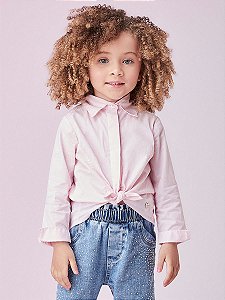 Camisa Infantil Listrada Rosa Animê P5480