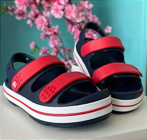 Sandália Crocs Crocband Cruiser Sandal Juvenil NAVY/VARSITY RED