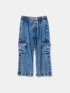Calça Jeans Cargo Estilosa Animê N3610
