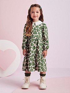 Vestido Verde Com Corações Momi J5508