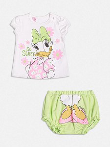 Conjunto Blusa Daisy Duck e Short Verde Claro Momi Baby C2287