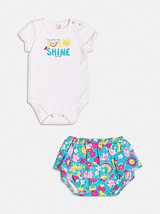 Conjunto Body e Shorts Estampa Shine Momi Baby C2289
