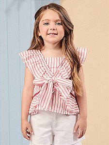 Bata Listrada Off e Vermelho Animê Petite P5789