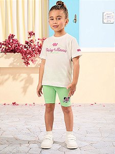 Conjunto Verde com Estampa da Minnie Mouse Animê Petite P5839