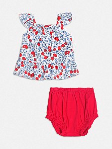 Conjunto Vermelho Floral com Cerejas Momi Baby C2298