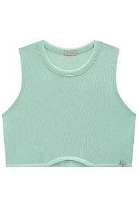 Blusa em Ribana 1x1 80302 Vic&Vicky Azul Claro