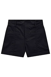 Shorts em Alfaiataria Off White Preto Vic&Vicky