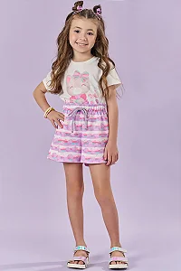 Conjunto Blusa em Meia Malha e Shorts em Fly Tech Kukiê 86175