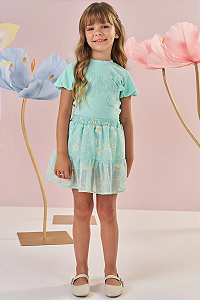 Blusa MC e Saia Verde Clean- kukiê - 88842