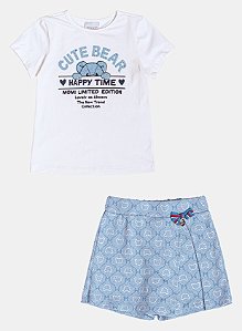 Conjunto Ursinho Azul Com Short Momi H6544