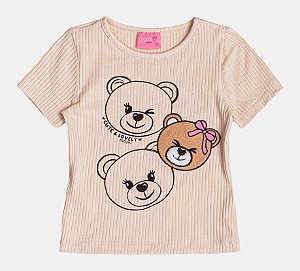 Blusa MC Ursinha Bege Momi J6363