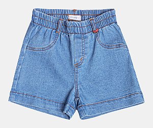Short Jeans Elástico Com Passantes Momi H5902