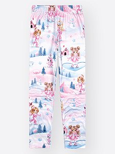 Legging Térmica Menina Total Print Rosa Iogurte Cinti 12833